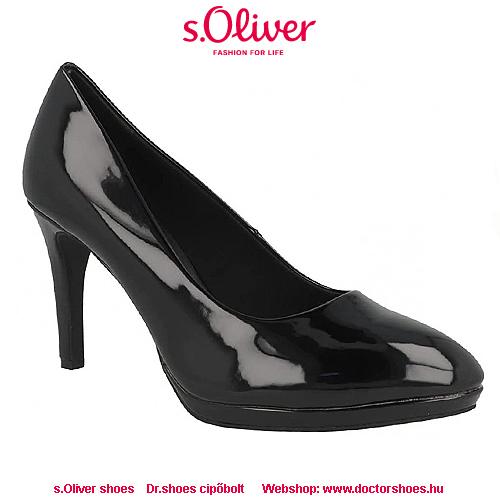 s.Oliver Wendy black lakk | DoctorShoes.hu